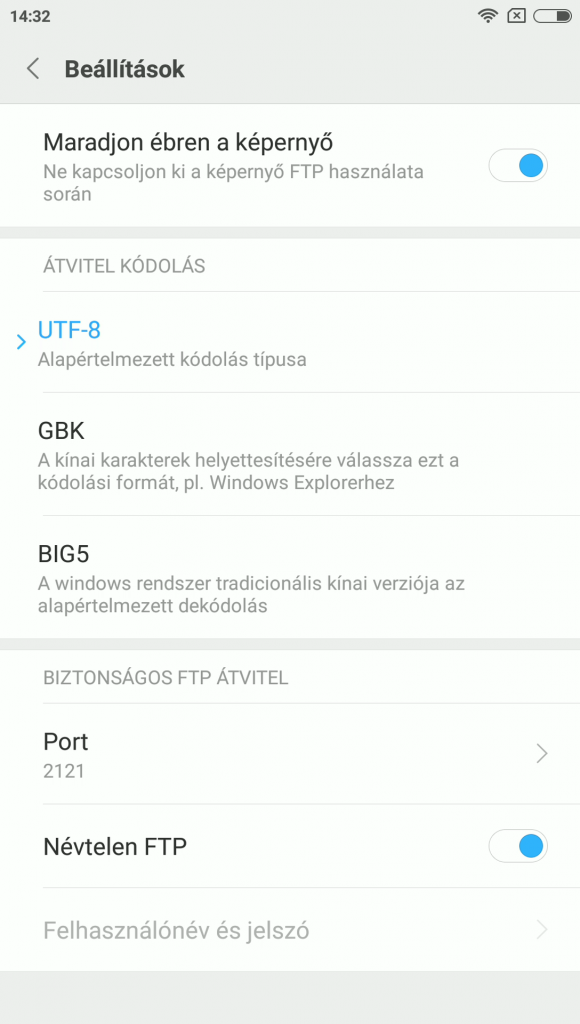 FTP szerver beállítása Android alatt