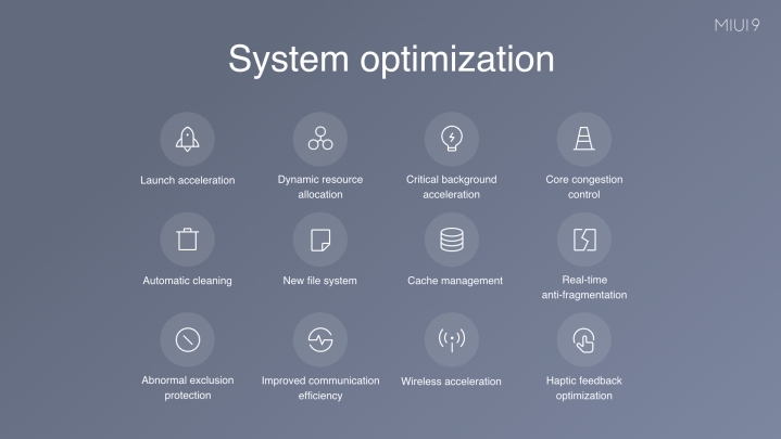 MIUI 9 rendszer optimalizáció