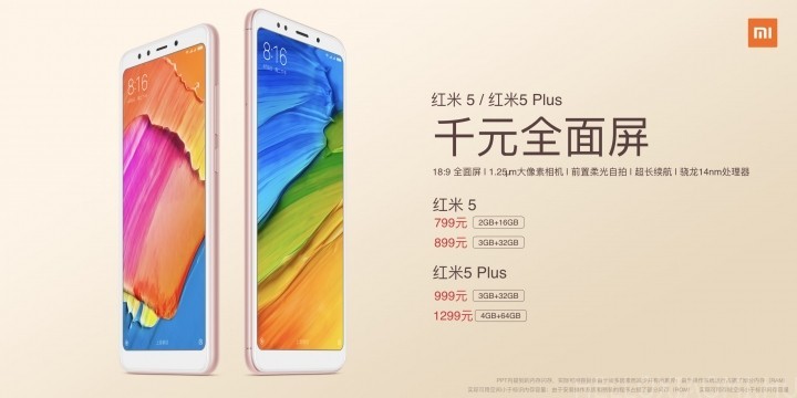 Xiaomi Redmi 5 és Redmi 5 Plus árak