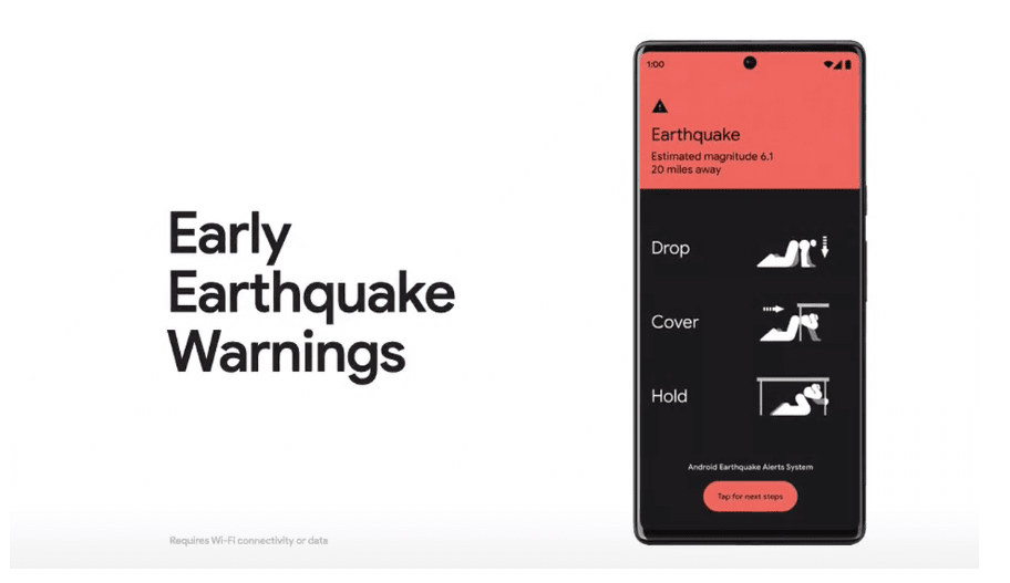 Google Android Földrengés előrejelzés