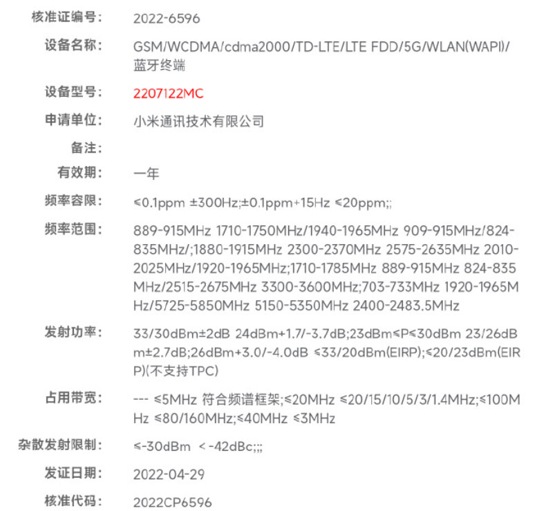 Xiaomi 12S dauimer