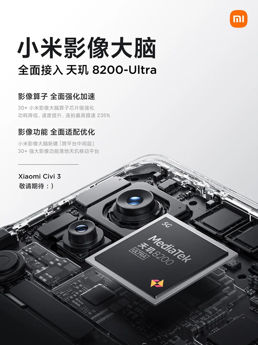Xiaomi Civi 3: MediaTek Dimensity 8200 Ultra világelsőként